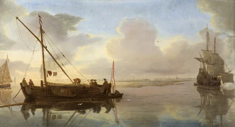 Flusslandschaft mit Booten, 1668
